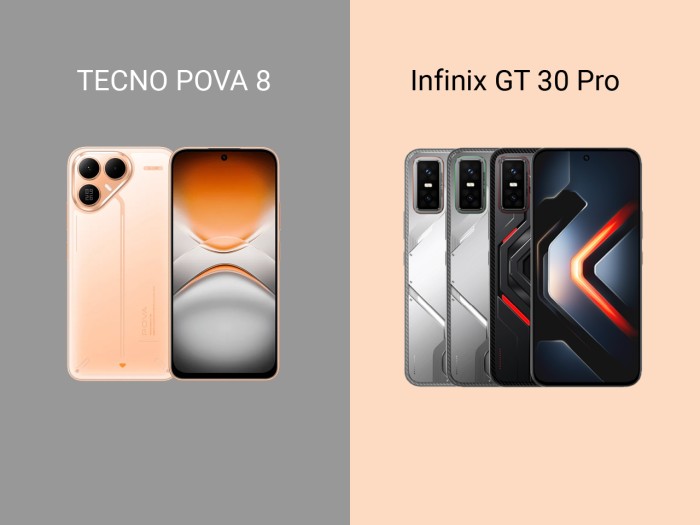 TECNO POVA 8 vs Infinix GT 30 Pro