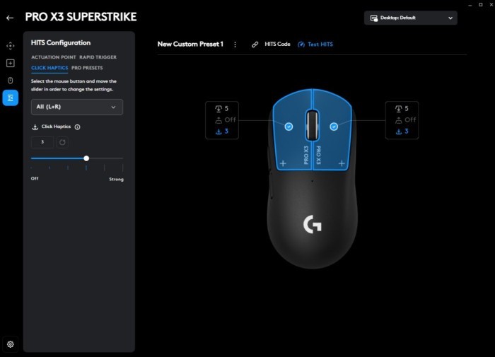 Review Logitegh G PRO X3 SUPERSTRIKE HITS Opsi