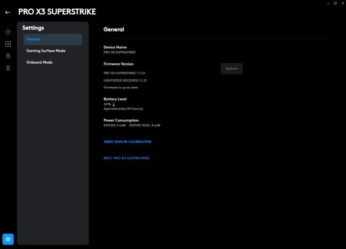 Review Logitegh G PRO X3 SUPERSTRIKE Setting